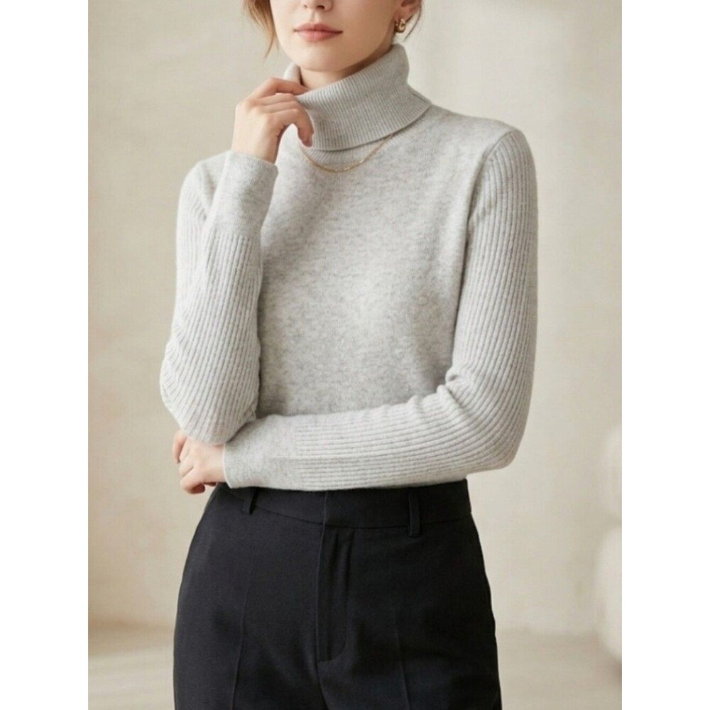 Calvin Klein Women's Sweater Size S Heather Gray Cowl Neck Sweater
